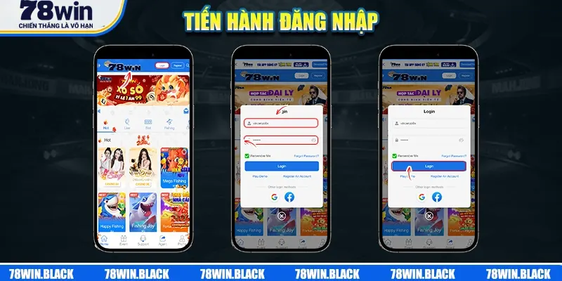 Tiến hành đăng nhập vào tài khoản game hội viên