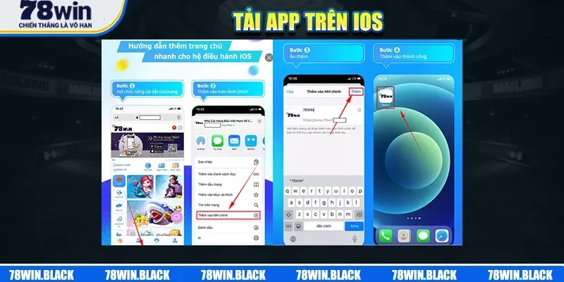 Các bước tải app 78Win cho điện thoại IOS